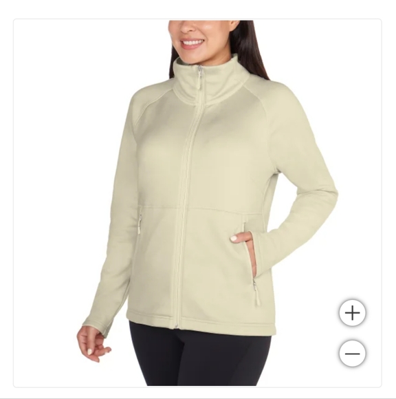 New! Kirkland Signature Ladies' women girls Fleece Full Zip Jacket Cream Size XL - Picture 2 of 5